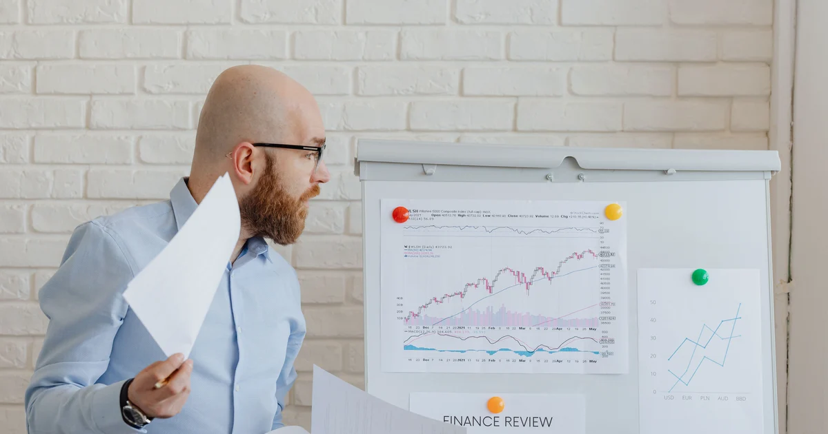 Financial expert reviewing loan data